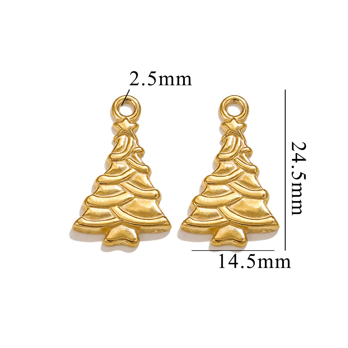 Gold color / 1 Piece Simple Cute Style Cartoon Tree Shape Stainless Steel  Gold Color Women's Pendant Picture20